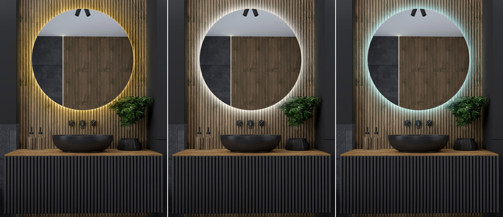 lustro okrągłe podświetlane